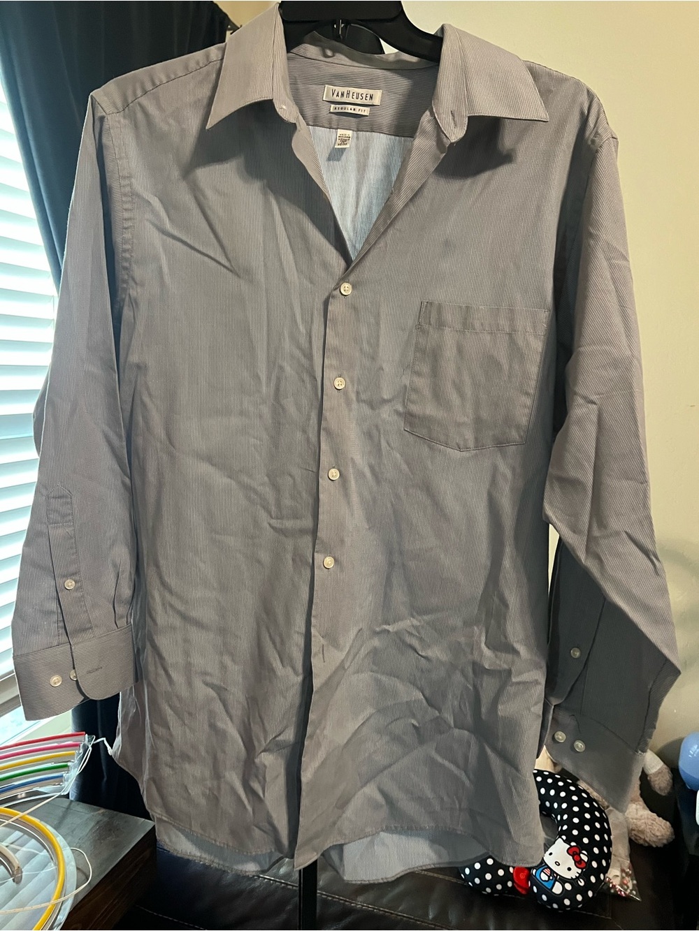 Van Heusen Men’s Light Gray Long-Sleeve Dress Shirt - Wore once
